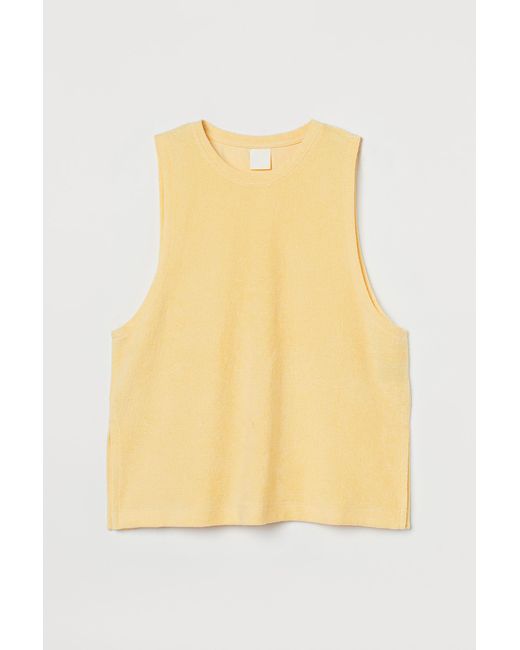 H&M Vest Top in Yellow - Lyst