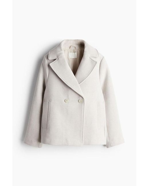 Caban Court H M en coloris Blanc Lyst