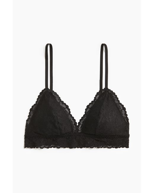 H&M Black Wattierter Soft-BH aus Spitze
