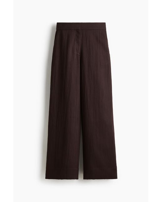 H&M Brown Wide twill trousers