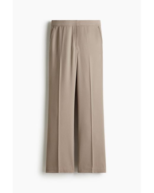 H&M Natural Hose mit geradem Bein und Bügelfalten