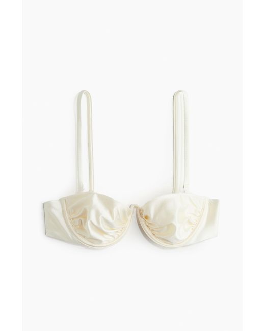 H&M White Balconette-Bikinitop
