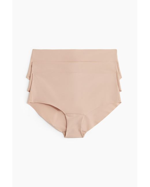 Lot De 3 Culottes Hipster Invisibles H&M en coloris Natural