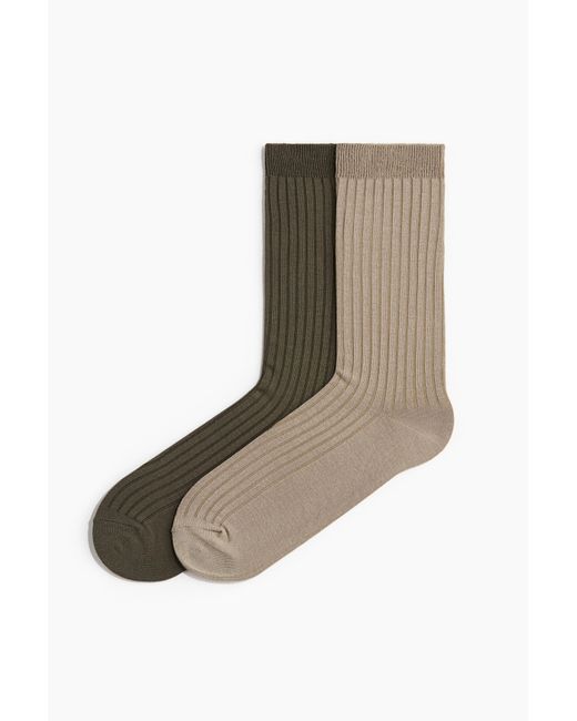 H&M 2er-Pack Socken aus Bambus-Viskose-Mix in Green für Herren