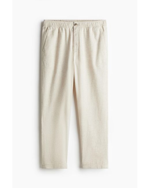 Pantalon Regular Fit en lin mélangé H&M pour homme en coloris White