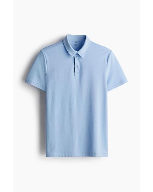 H&M COOLMAX® Poloshirt Slim Fit in Blue für Herren