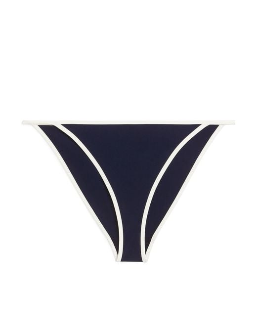H&M Contrast Binding Bikini Bottom in Blue | Lyst Australia