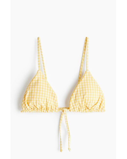H&M Padded Triangelbikinitop in het Metallic