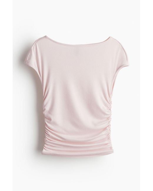 H&M Pink Shirt mit Kappenärmeln