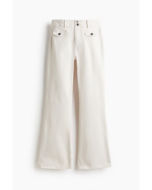 H&M White Flared High Jeans