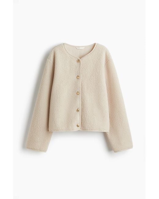 H&M Natural Jacke aus Teddyfleece