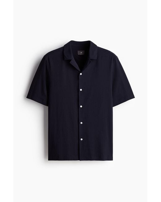 Chemise Regular Fit en coton pima avec col cubain H&M pour homme en coloris Blue