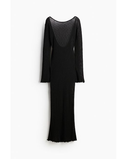 H&M Black Strandkleid aus lockerem Strick