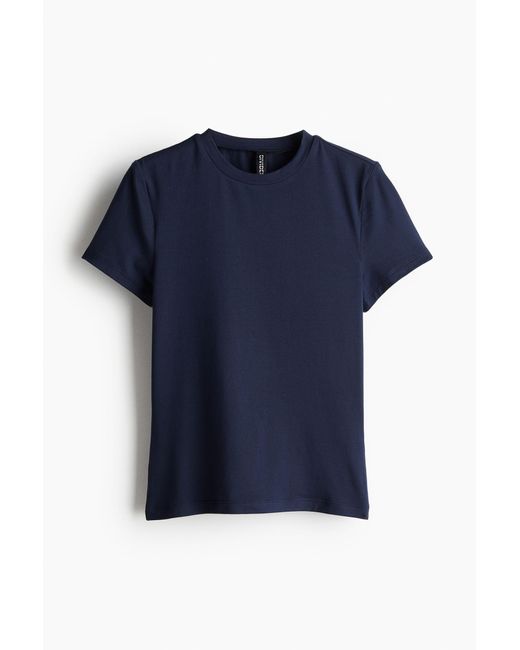 H&M Blue Figurbetontes T-Shirt