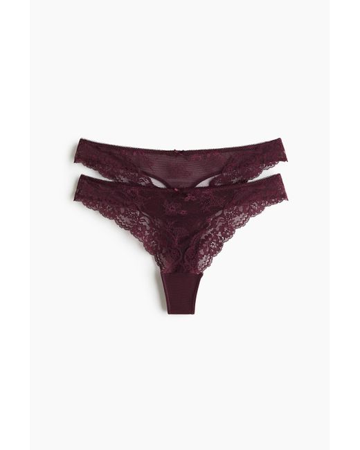 H&M Set Van 2 Kanten Slips in het Purple