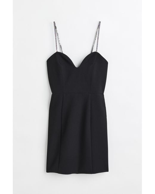 H&M Jurk Met Stras in het Black
