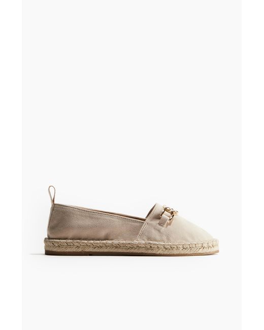 H&M White Espadrilles mit Metalldetail