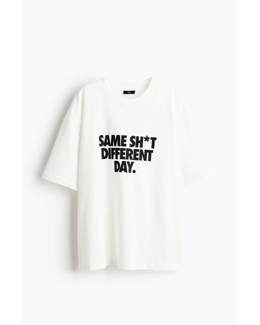 H&M T-shirt Met Print in het White voor heren