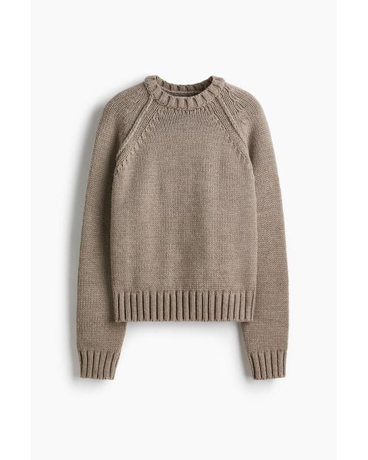 H&M Natural Pullover mit Raglanärmeln