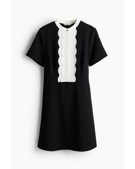 H&M Black Kleid mit Hemdbrust