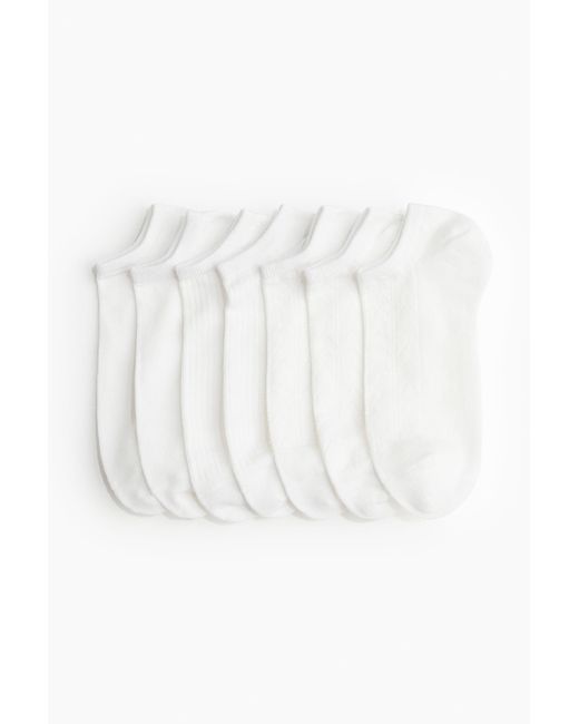 Socquettes, lot de 7 paires H&M en coloris White