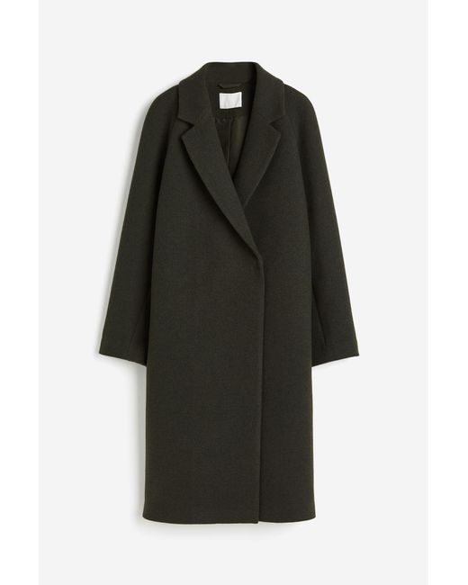 H&M Black Zweireihiger Mantel