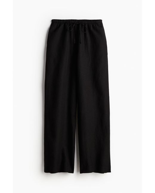 Pantalon en lin mélangé H&M en coloris Black