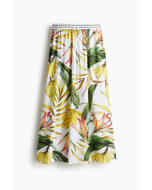 H&M White Maxirock aus Popeline