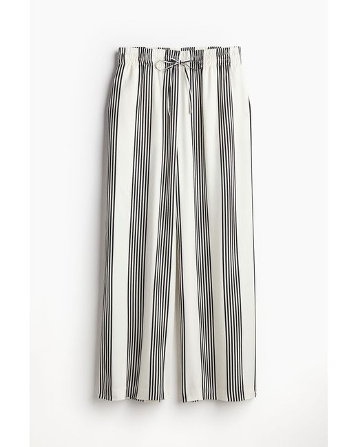 Pantalon large avec taille élastique H&M en coloris White