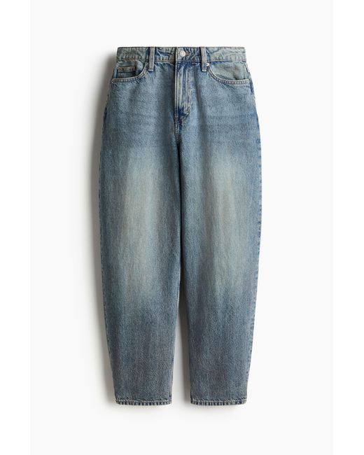 H&M Blue Barrel High Jeans