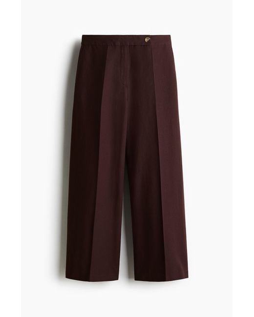 H&M Brown Elegante Hose aus Leinenmix