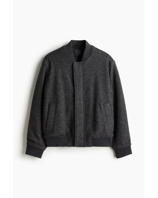 Bomber Regular Fit En Laine Melangee H M pour homme en coloris Noir Lyst