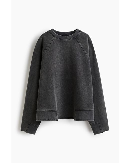 H&M Sweater Met Gewassen Look in het Black