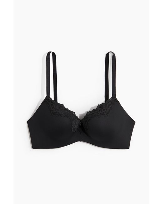 H&M Black Push-up-BH aus Mikrofaser und Spitze