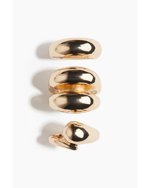 H&M White 3er-Pack Chunky Ringe