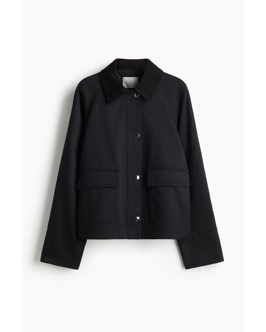 H&M Jack Met Corduroy Kraag in het Black