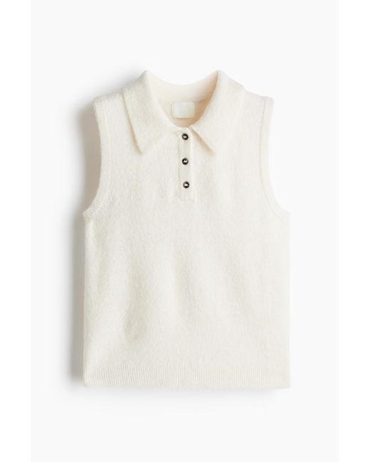 Pull Sans Manches Avec Col H&M en coloris White
