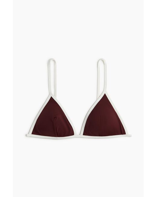 H&M Padded Triangelbikinitop in het Brown