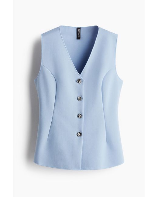 H&M Blue Taillierte Jerseyweste