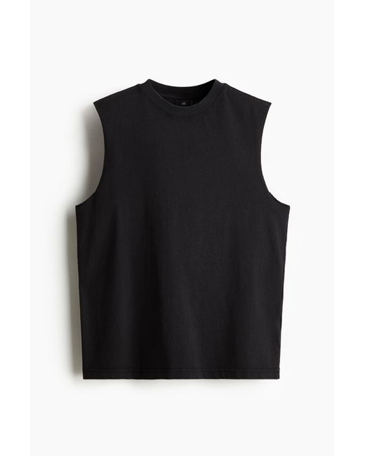 H&M Ausgewaschenes Tanktop in Regular Fit in Black für Herren