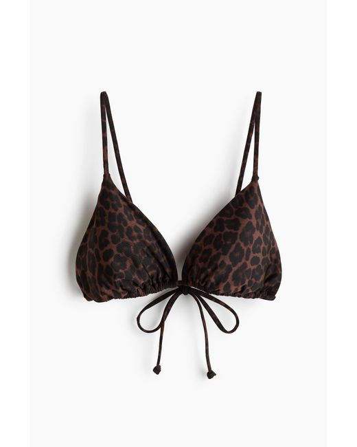 H&M Padded Triangelbikinitop in het Natural
