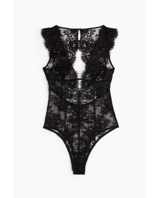 H&M Black Spitzenbody