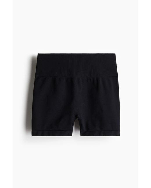 H&M Seamless Sporthotpants Met Drymovetm in het Black