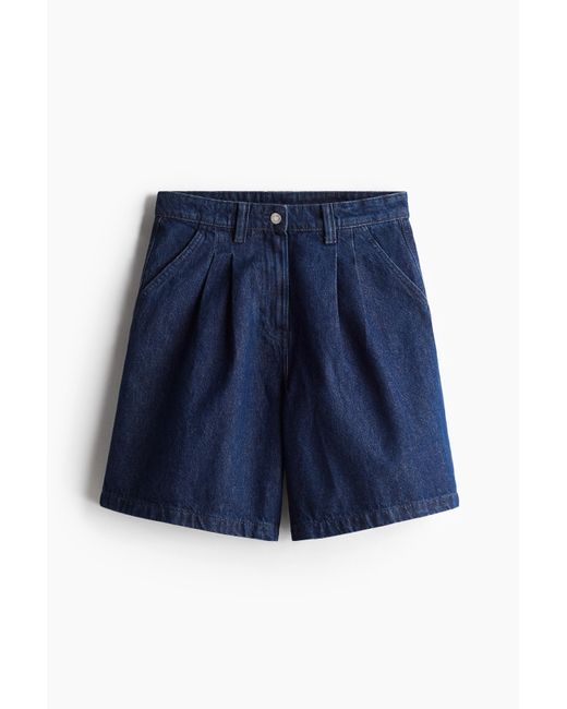 H&M Blue Jeansshorts mit Falten