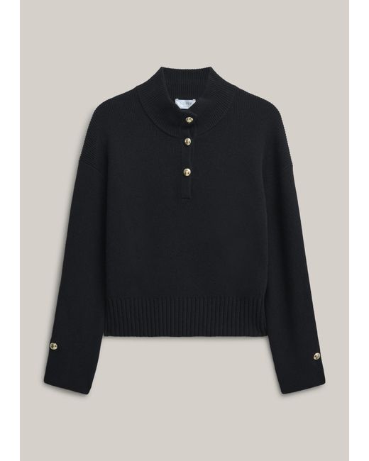 Hobbs Black Adler Knitted Cotton Jumper