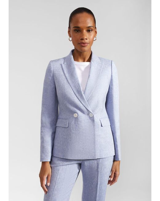 Hobbs Blue Adina Linen Jacket