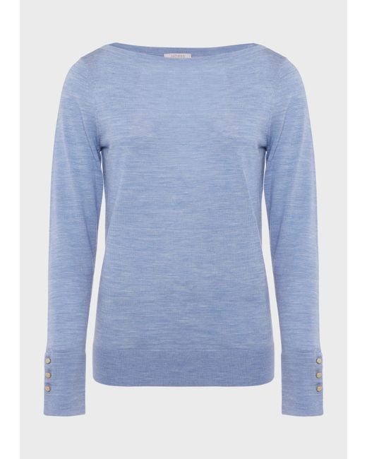 Hobbs Blue Perla Merino Wool Jumper