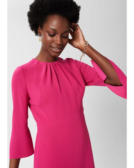 Hobbs Pink Marianne Fit And Flare Dress