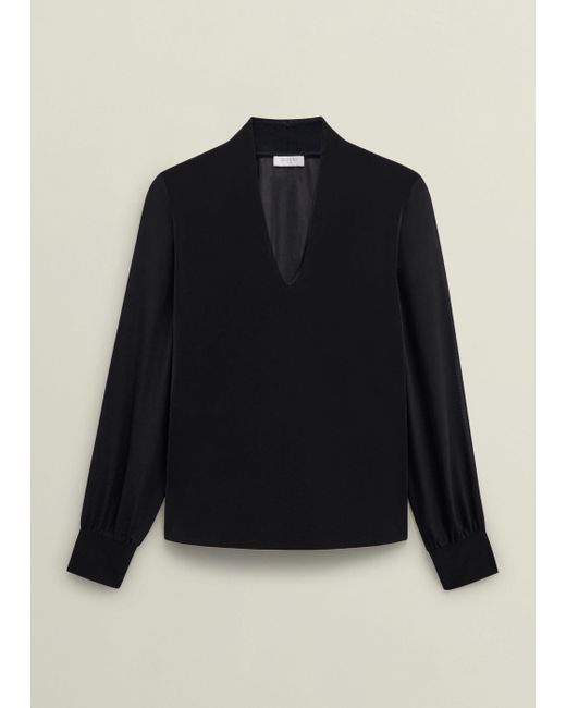 Hobbs Blue Aimee Velvet Top