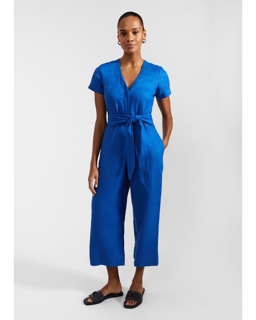 Hobbs Blue Aliya Linen Jumpsuit
